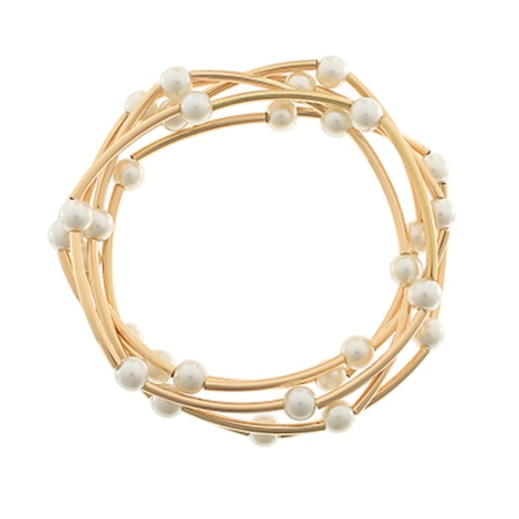 5 Row 5mm Pearl Station Bracelet Set